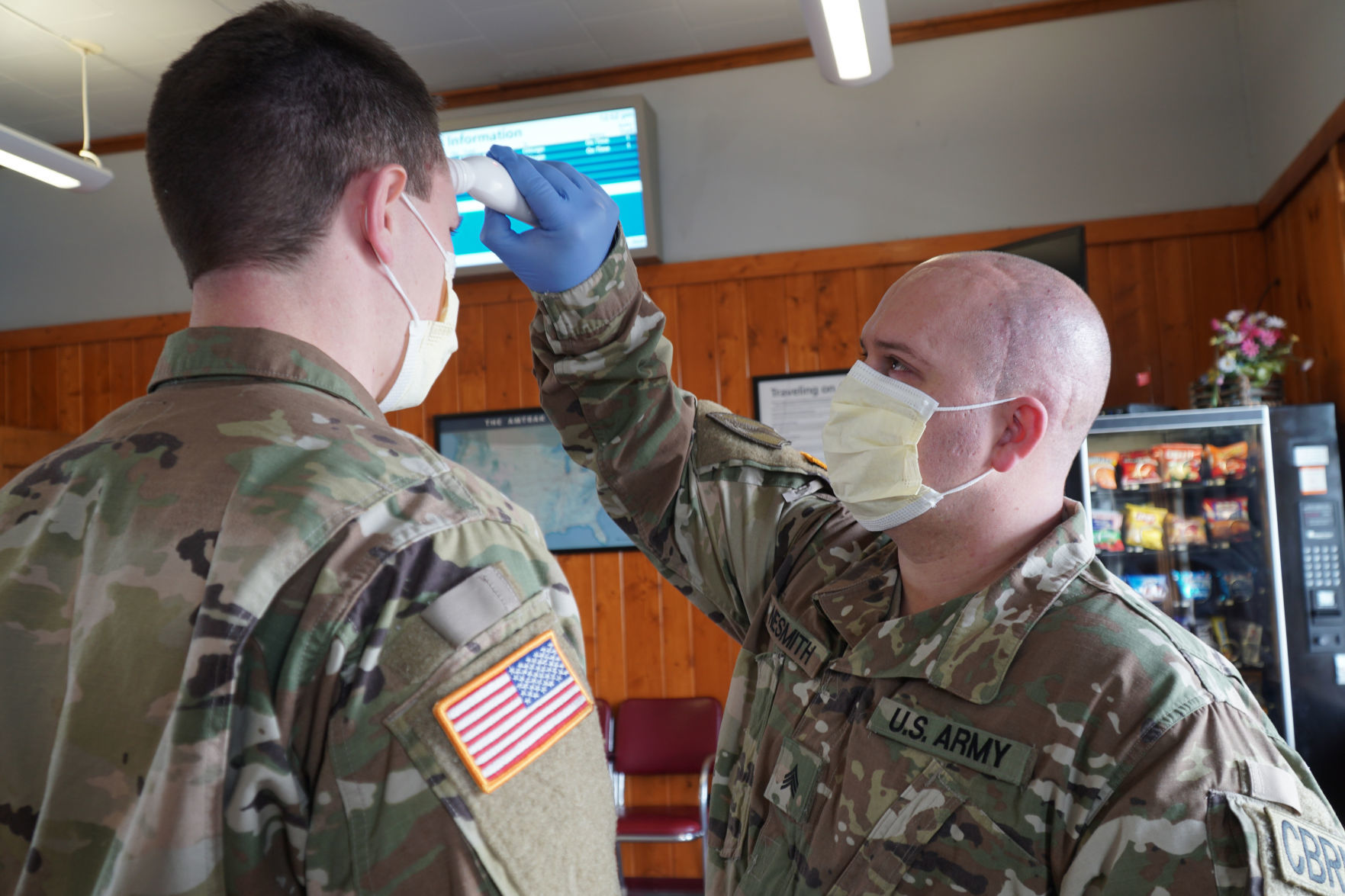 Montana Guard troops screen passengers